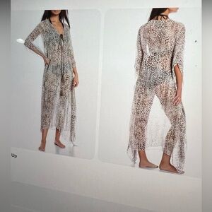 NWT Gibson Latimer Women’s cheetah print gauzy maxi coverup